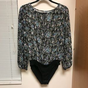 Free People Floral Bodysuit